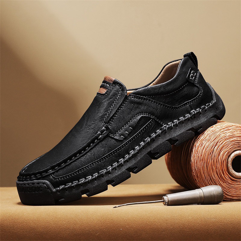 Mens Handcrafted Cowhide Orthopedic Loafers - Wide Toe Box