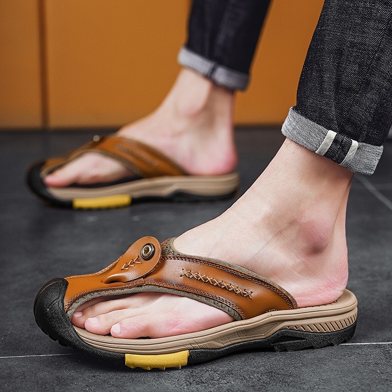 GARB Mens Handmade Cowhide Outdoot Orthopedic Sandals