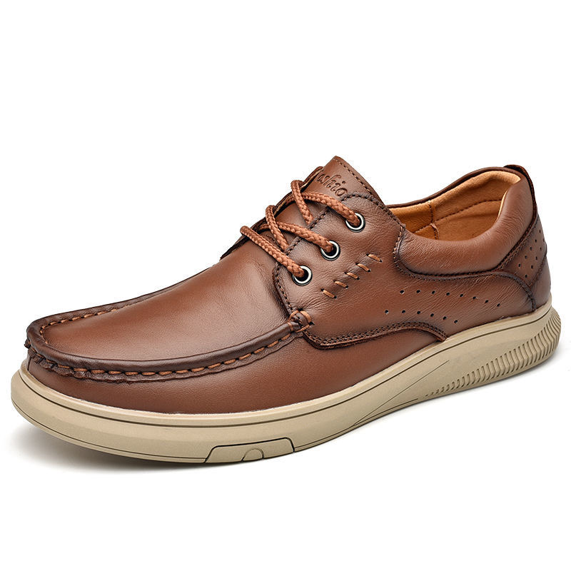 mens handmade cowhide casual shoes