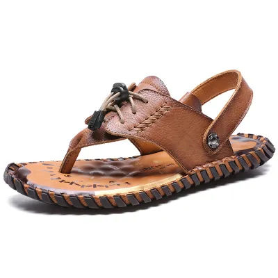  🔥 MANTRAFF®Premium Genuine Leather Men’s Flip Sandals