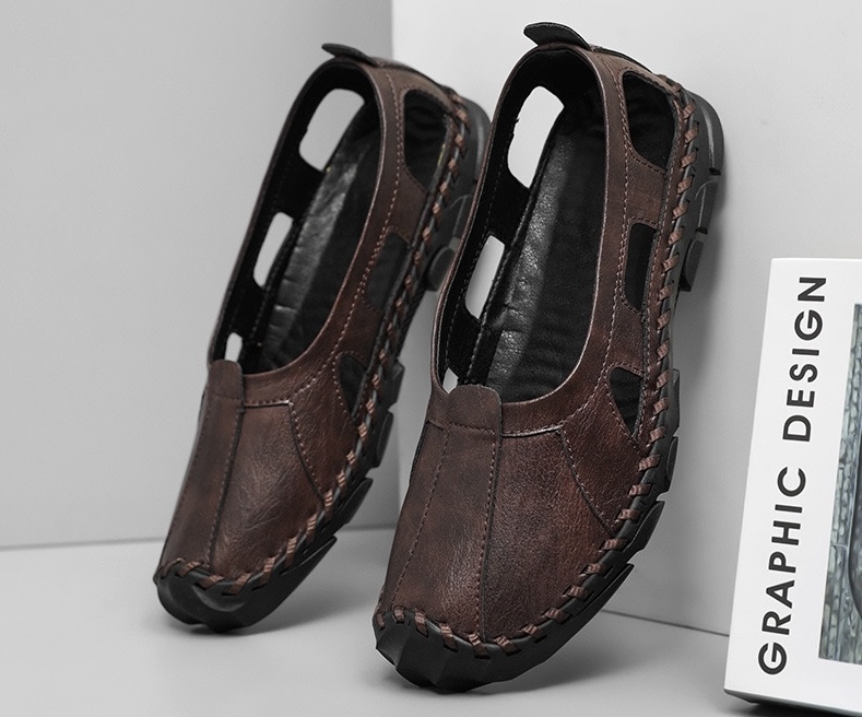 ⏰Last Day! 45% OFF 🔥VELTOE®Men's Handcrafted Cowhide Breathable Orthopedic Outdoor Sandals