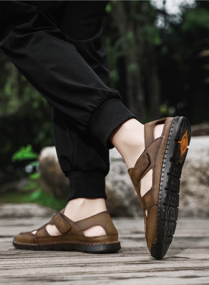 ⏰Last Day! 45% OFF 🔥VELTOE®Men's Handcrafted Cowhide Breathable Orthopedic Outdoor Sandals
