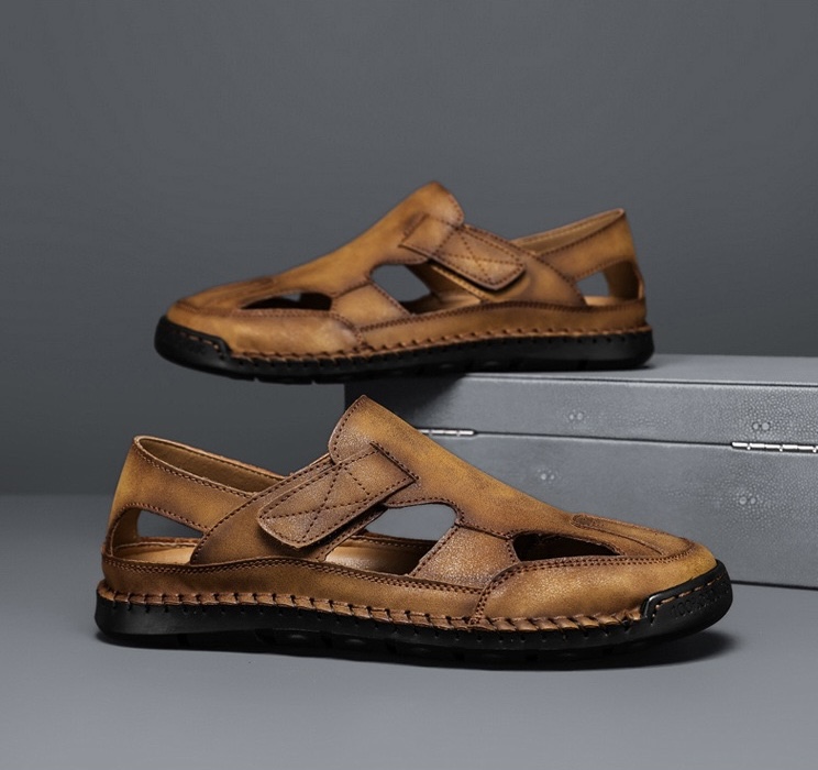 ⏰Last Day! 45% OFF 🔥VELTOE®Men's Handcrafted Cowhide Breathable Orthopedic Outdoor Sandals