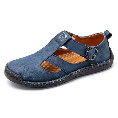 ⏰Last Day! 45% OFF  🔥MANTRAFF®Men's Handmade Genuine Leather Breathable Orthopedic Slip-on Sandals