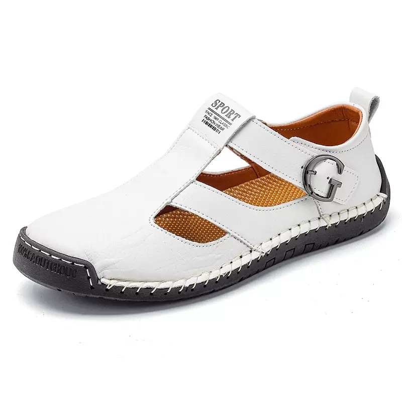 ⏰Last Day! 45% OFF  🔥MANTRAFF®Men's Handmade Genuine Leather Breathable Orthopedic Slip-on Sandals