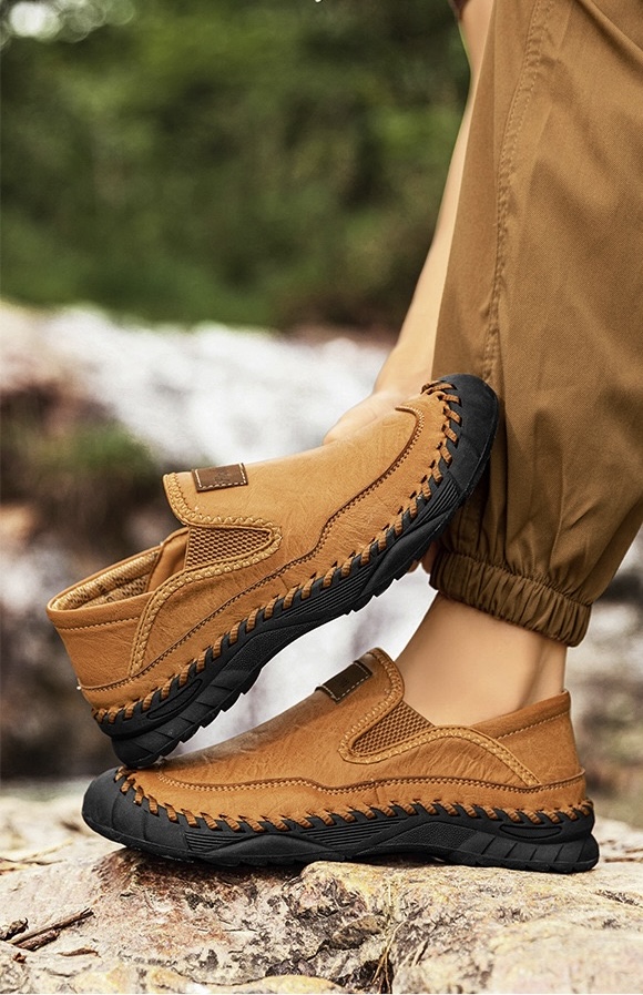 ⏰Last Day! 45% OFF 🔥HIKER®Men's Genuine Leather Outdoor Waterproof Orthopedic Walking Shoes