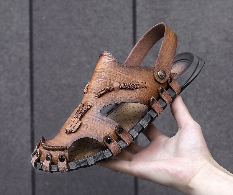 ⏰Last Day! 45% OFF 🔥VELTOE®Men's Handcrafted Cowhide Breathable Orthopedic Outdoor Sandals