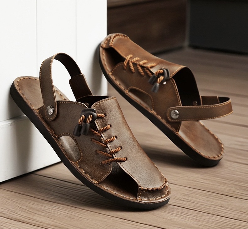 ⏰Last Day! 45% OFF 🔥VELTOE®Men's Handcrafted Cowhide Breathable Orthopedic Outdoor Sandals