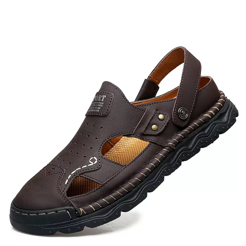 ⏰Last Day! 45% OFF 🔥VELTOE®Men's Handcrafted Cowhide Breathable Orthopedic Outdoor Sandals