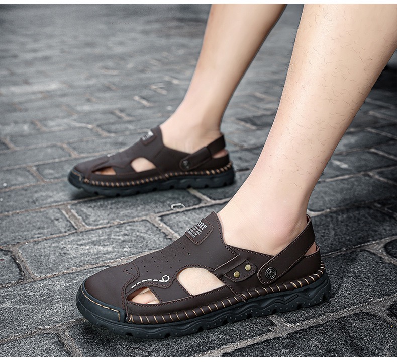 ⏰Last Day! 45% OFF 🔥VELTOE®Men's Handcrafted Cowhide Breathable Orthopedic Outdoor Sandals