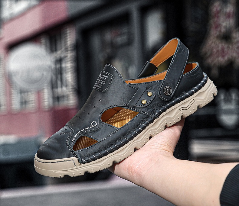 ⏰Last Day! 45% OFF 🔥VELTOE®Men's Handcrafted Cowhide Breathable Orthopedic Outdoor Sandals