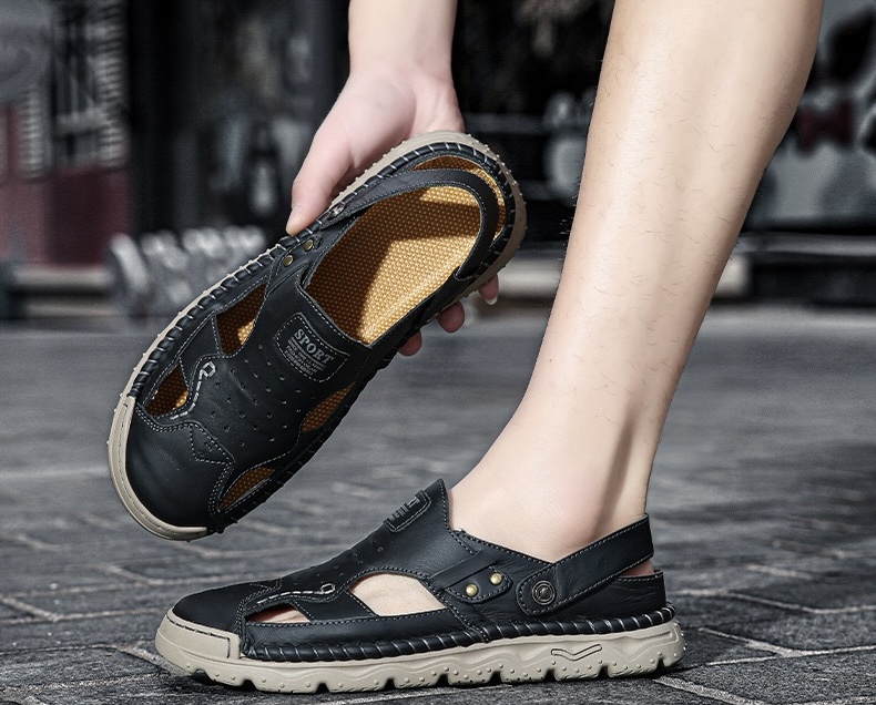 ⏰Last Day! 45% OFF 🔥VELTOE®Men's Handcrafted Cowhide Breathable Orthopedic Outdoor Sandals