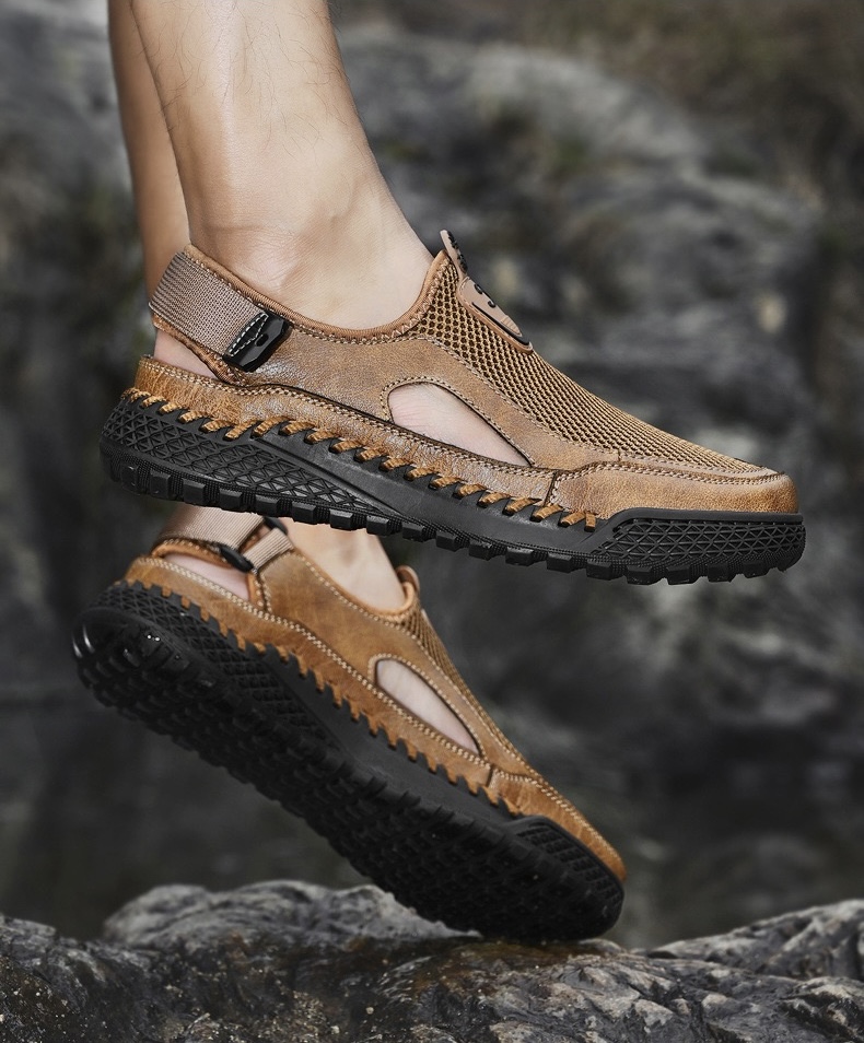 ⏰Last Day! 45% OFF 🔥VELTOE®Men's Handcrafted Cowhide Breathable Orthopedic Outdoor Sandals