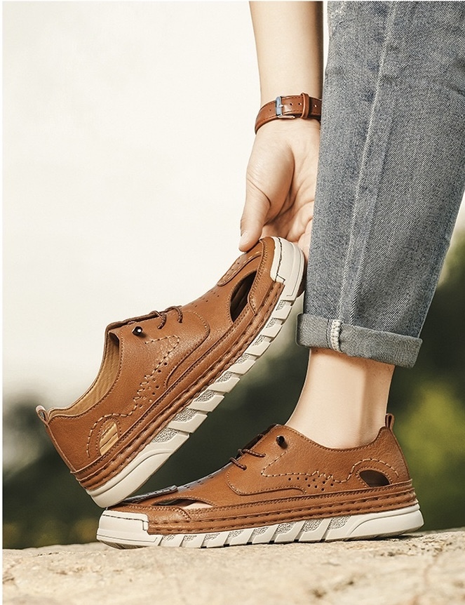 ⏰Last Day! 45% OFF 🔥VELTOE®Men's Handcrafted Cowhide Breathable Orthopedic Outdoor Sandals
