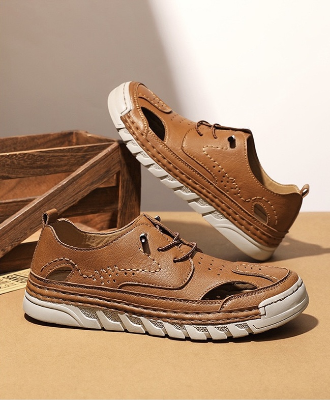 ⏰Last Day! 45% OFF 🔥VELTOE®Men's Handcrafted Cowhide Breathable Orthopedic Outdoor Sandals
