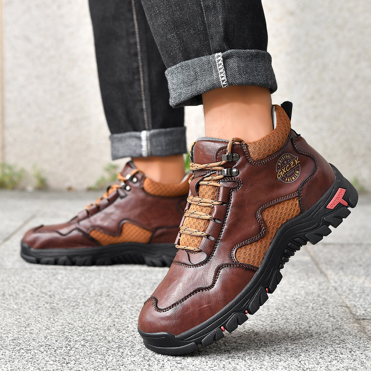 ⏰Last Day! 45% OFF 🔥VELTOE®Men's Genuine Leather Outdoor Waterproof Orthopedic Walking Shoes