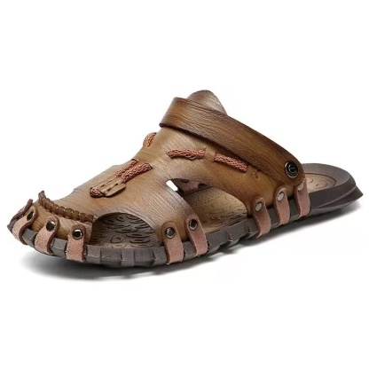 ⏰Last Day! 45% OFF 🔥VELTOE®Men's Handcrafted Cowhide Breathable Orthopedic Outdoor Sandals