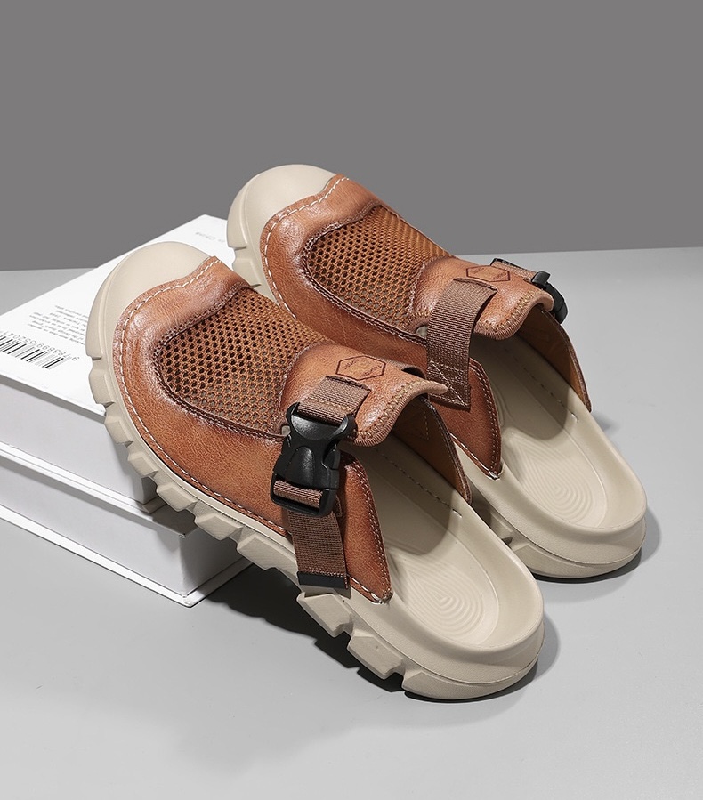 ⏰Last Day! 45% OFF 🔥VELTOE®Men's Handcrafted Cowhide Mesh Breathable Orthopedic Outdoor Sandals