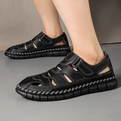 ⏰Last Day! 45% OFF  🔥MANTRAFF®Men's Handmade Genuine Leather Breathable Orthopedic Slip-on Sandals