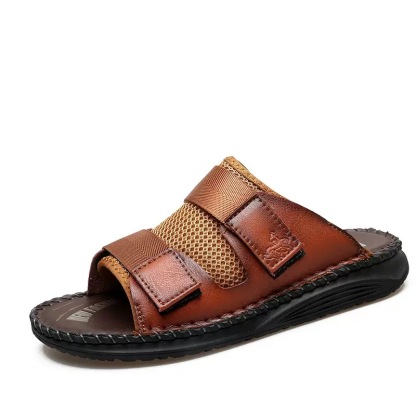 ⏰Last Day! 45% OFF  🔥VELTOE ®Men's Handmade Genuine Leather Breathable Orthopedic Slip-on Sandals