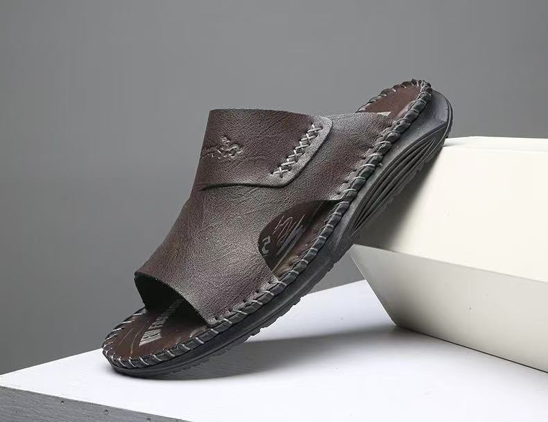 ⏰Last Day! 45% OFF  🔥MANTRAFF®Men's Handmade Genuine Leather Breathable Orthopedic Slip-on Sandals