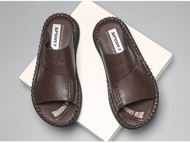 ⏰Last Day! 45% OFF  🔥VELTOE ®Men's Handmade Genuine Leather Breathable Orthopedic Slip-on Sandals