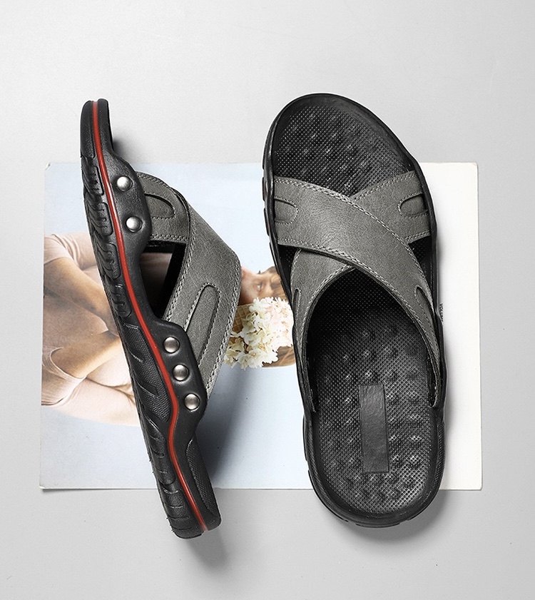 ⏰Last Day! 45% OFF  🔥MANTRAFF®Men's Handmade Genuine Leather Breathable Orthopedic Slip-on Sandals