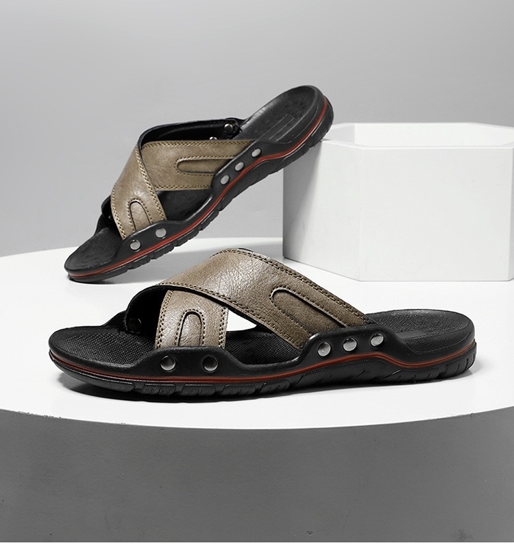 ⏰Last Day! 45% OFF  🔥MANTRAFF®Men's Handmade Genuine Leather Breathable Orthopedic Slip-on Sandals