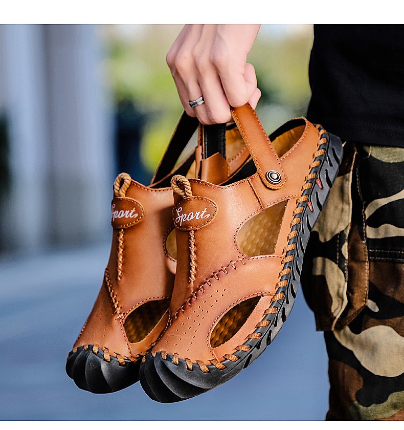 ⏰Last Day! 45% OFF 🔥VELTOE®Men's Handcrafted Cowhide Breathable Orthopedic Outdoor Sandals