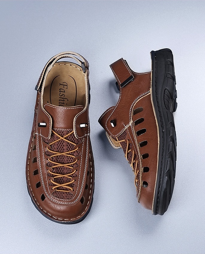 ⏰Last Day! 45% OFF 🔥VELTOE®Men's Handcrafted Cowhide Breathable Orthopedic Outdoor Sandals