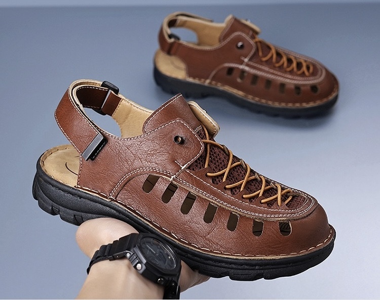 ⏰Last Day! 45% OFF 🔥VELTOE®Men's Handcrafted Cowhide Breathable Orthopedic Outdoor Sandals