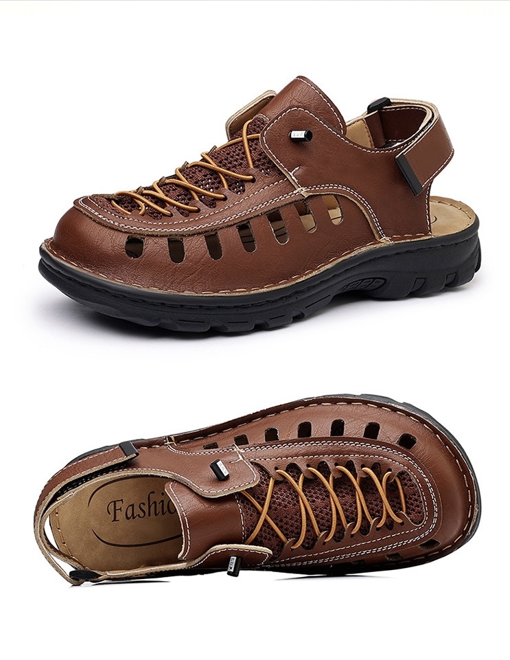 ⏰Last Day! 45% OFF 🔥VELTOE®Men's Handcrafted Cowhide Breathable Orthopedic Outdoor Sandals