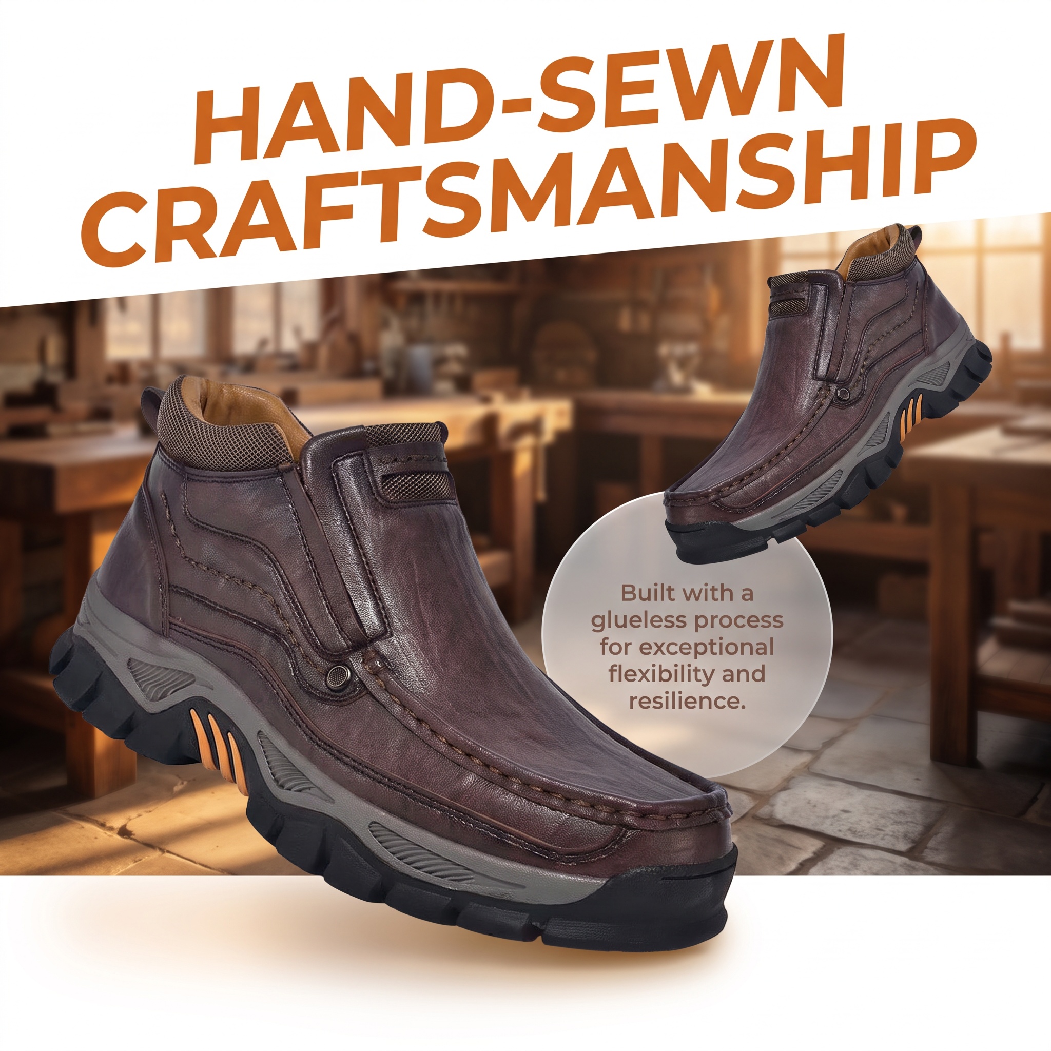 ⏰Last Day! 45% OFF  🔥VELTOE®Men‘s Handmade Genuine Leather Watreproof Orthopedic Boots 