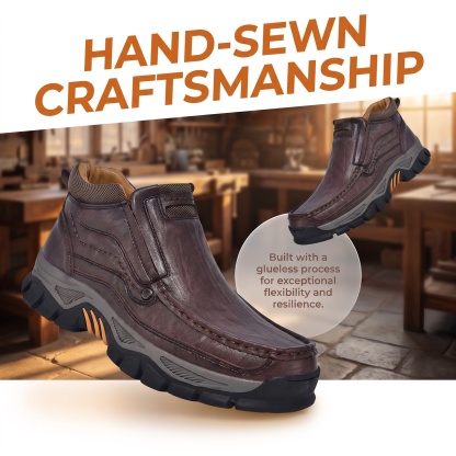 ⏰Last Day! 45% OFF  🔥VELTOE®Men‘s Handmade Genuine Leather Watreproof Orthopedic Boots 