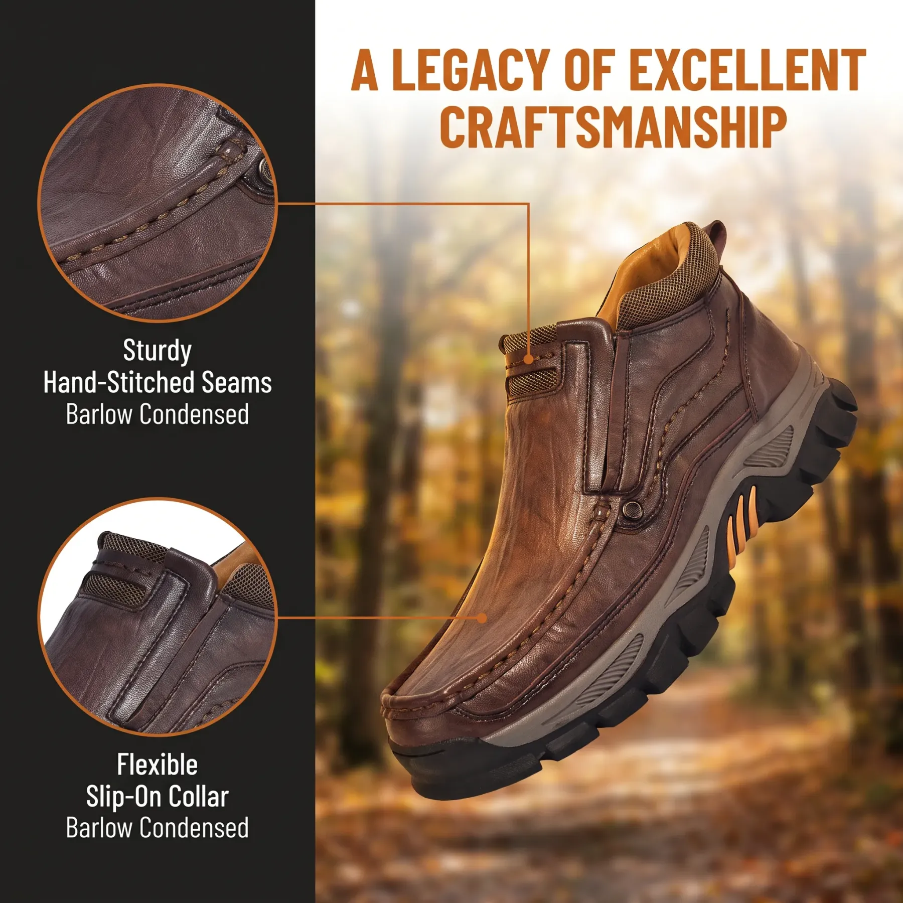 ⏰Last Day! 45% OFF  🔥VELTOE®Men‘s Handmade Genuine Leather Watreproof Orthopedic Boots 