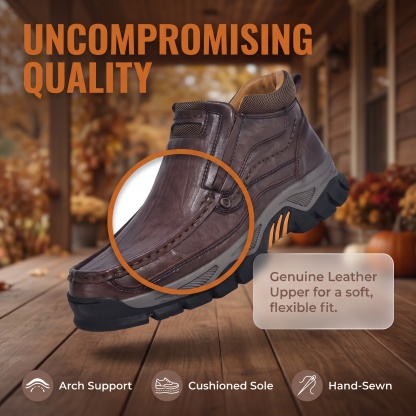 ⏰Last Day! 45% OFF  🔥VELTOE®Men‘s Handmade Genuine Leather Watreproof Orthopedic Boots 