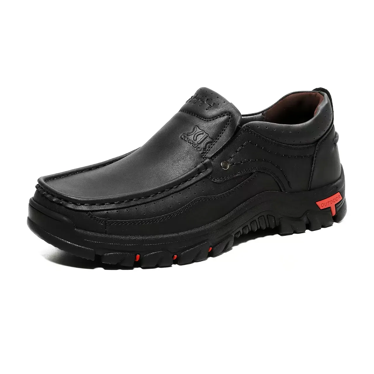 Men's Handcrafted Wide Toe Outdoor Loafers | Arch Support Leather Shoes