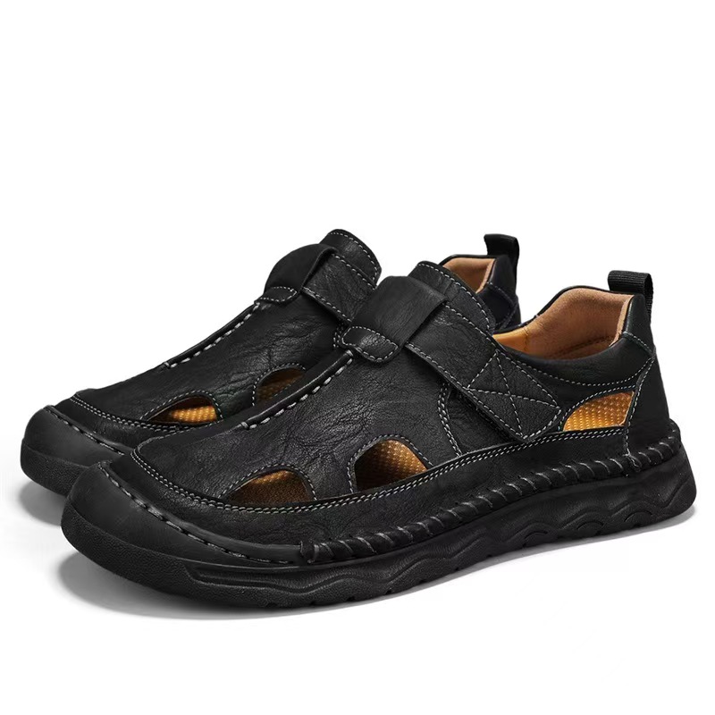 ⏰Last Day!45% OFF 🔥VELTOE®Men's Wide-Toe Genuine Leather Orthopedic Sandals