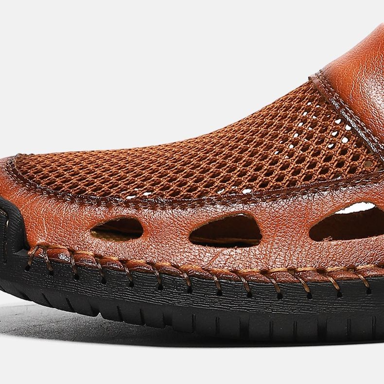 🔥 MANTRAFF®Men's Orthopedic Mules (Breathable Mesh and Genuine Leather)