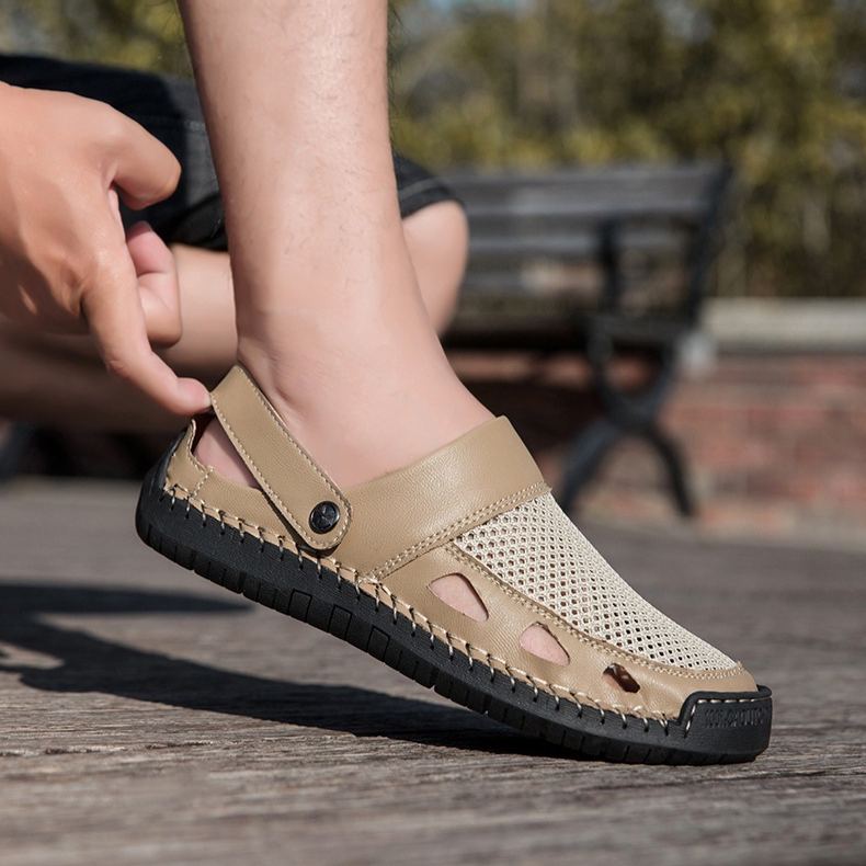 🔥 MANTRAFF®Men's Orthopedic Mules (Breathable Mesh and Genuine Leather)