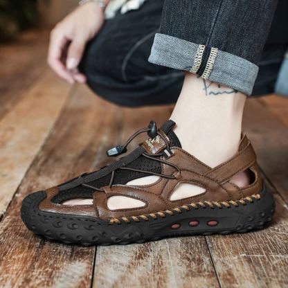 🔥 MANTRAFF®Men's Ultralight Genuine Leather Orthopedic Outdoor Casual Shoes