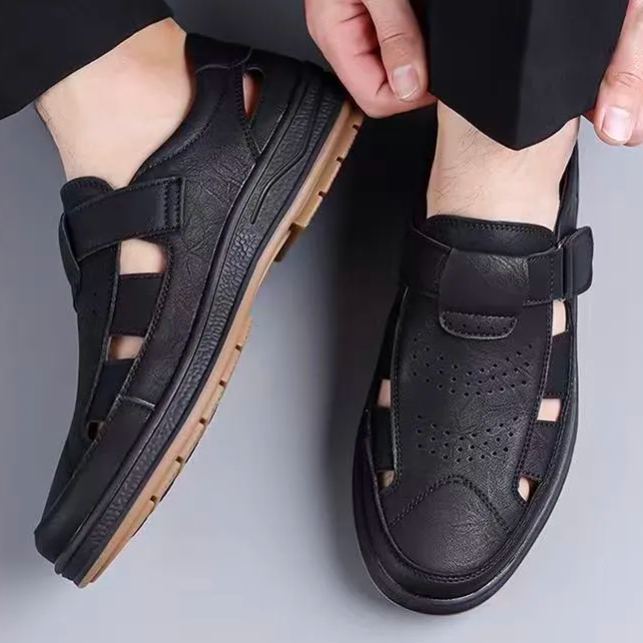 ⏰Last Day! 45% OFF  🔥MANTRAFF®Men's Handmade Genuine Leather Breathable Orthopedic Slip-on Sandals