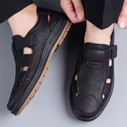⏰Last Day! 45% OFF  🔥MANTRAFF®Men's Handmade Genuine Leather Breathable Orthopedic Slip-on Sandals