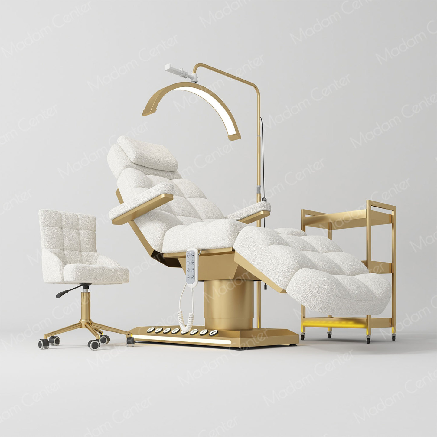 Spa Bed 1011,lambswool,Electric Beauty Bed, Foot Control Adjustable Lifting Reclining