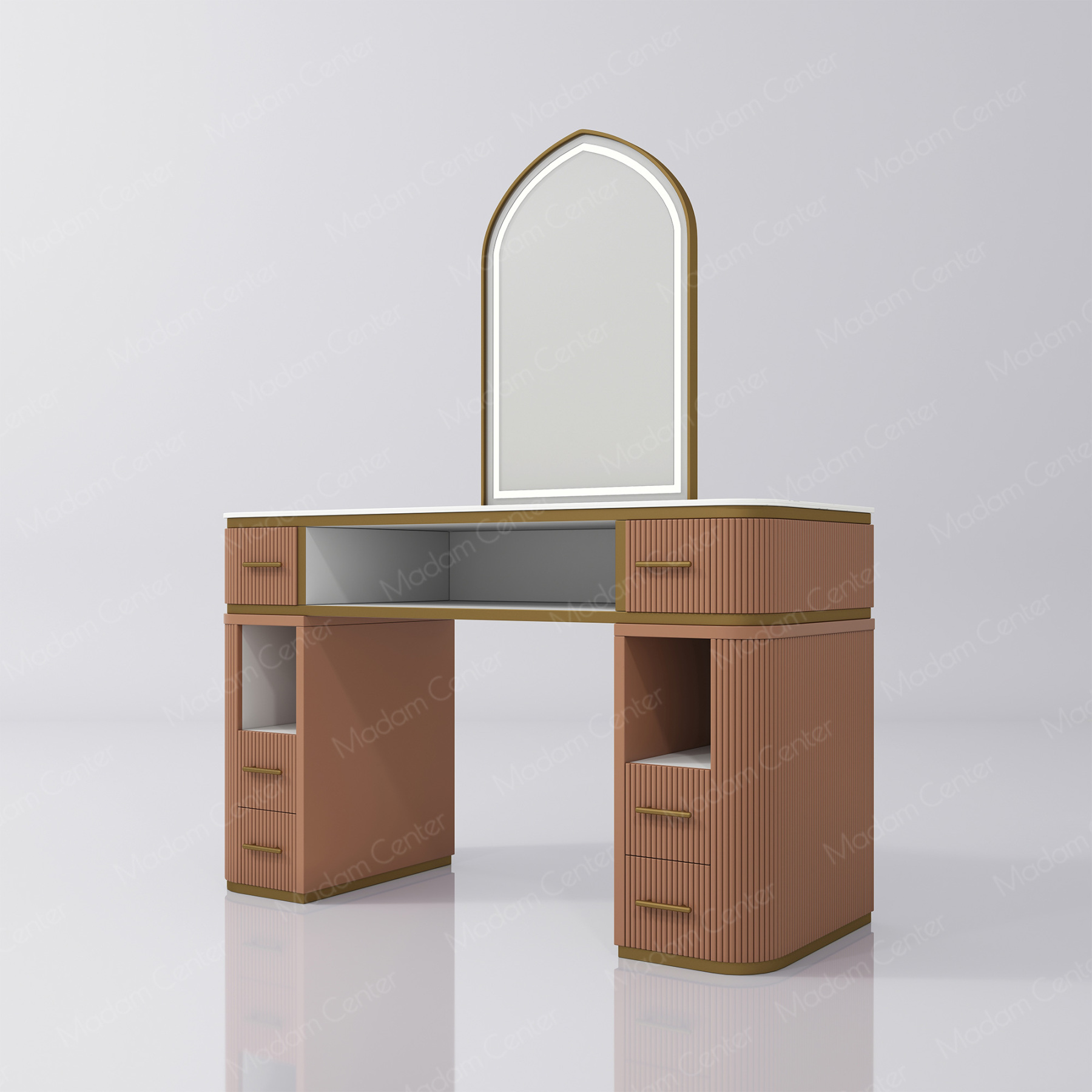 1112 Barber Mirror Station with LED Light-madamcenterOriginal Design,Barber Salon.,原创,Barber Salon