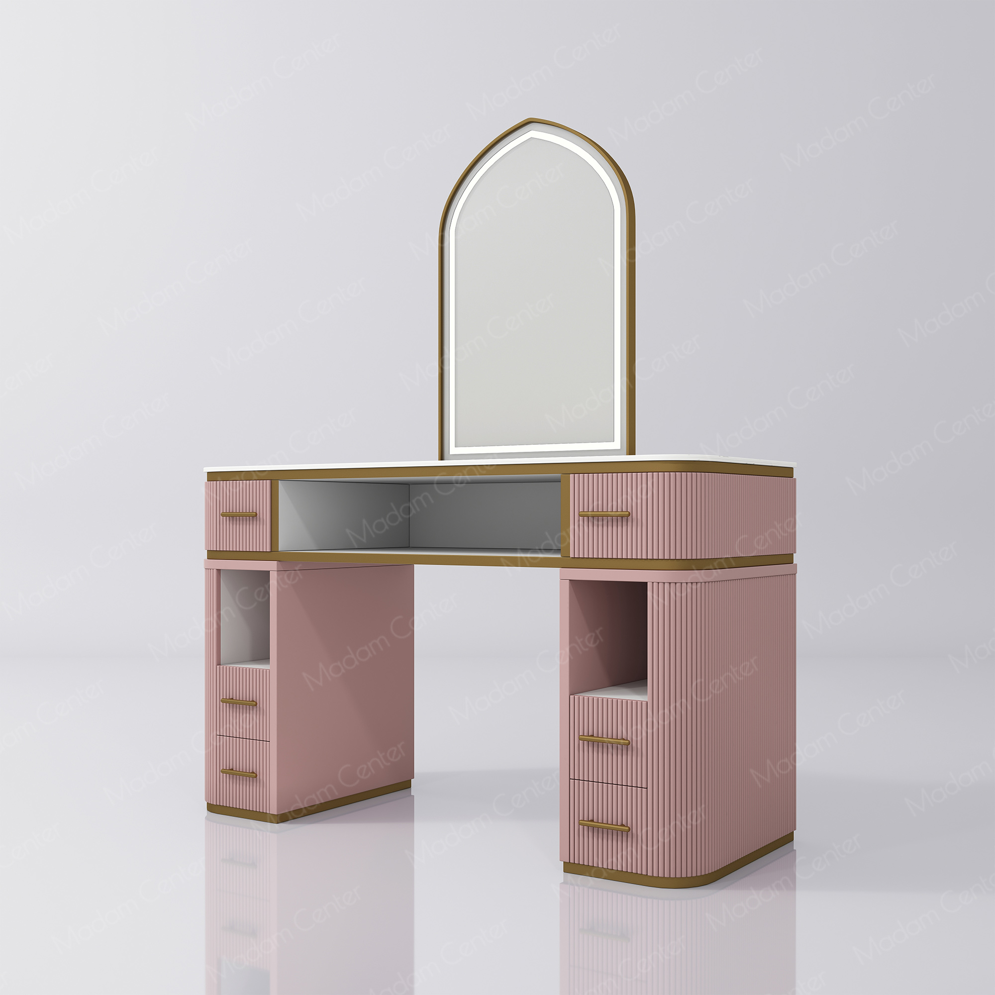 1112 Barber Mirror Station with LED Light-madamcenterOriginal Design,Barber Salon.,原创,Barber Salon