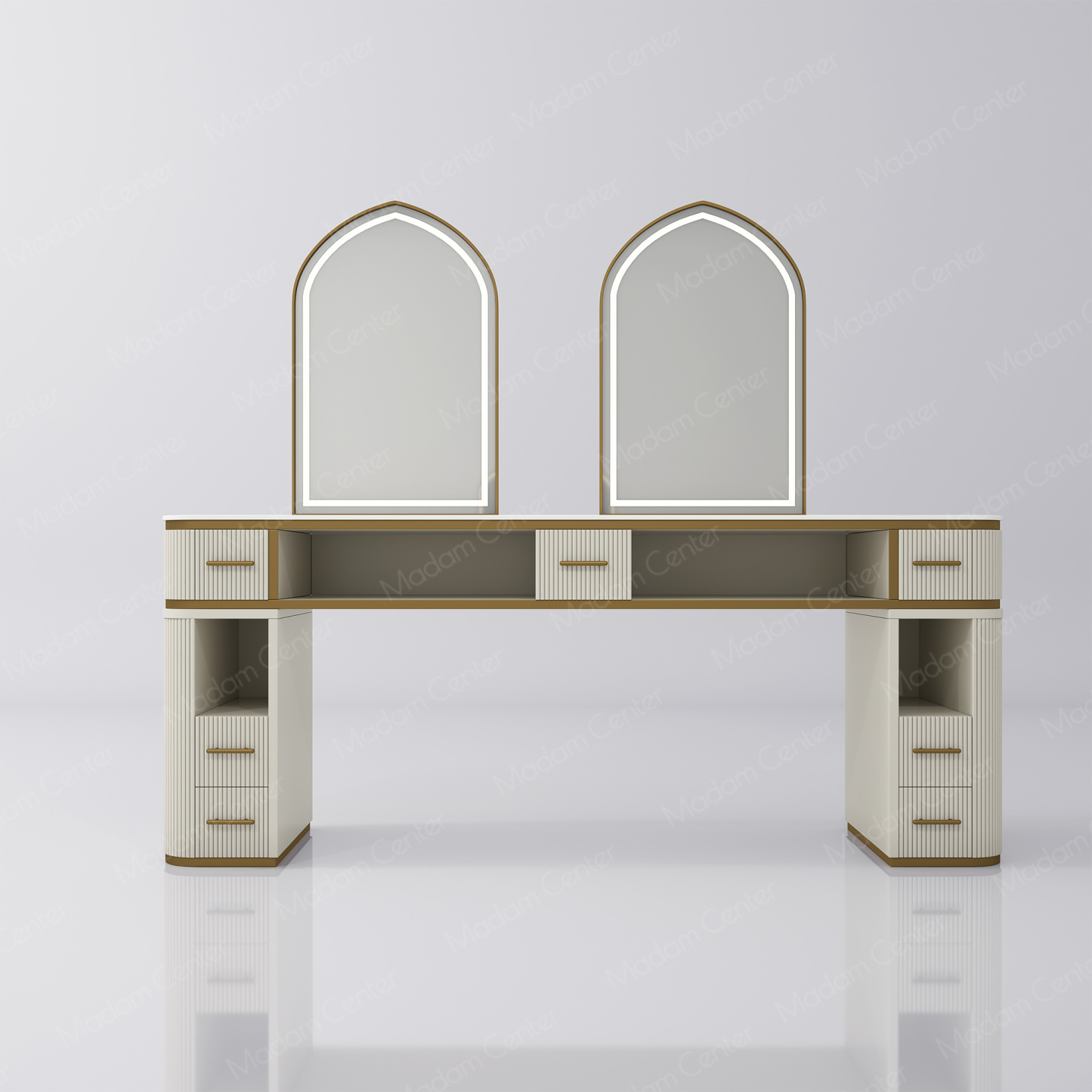 1112 Barber Mirror Station with LED Light-madamcenterOriginal Design,Barber Salon.,原创,Barber Salon