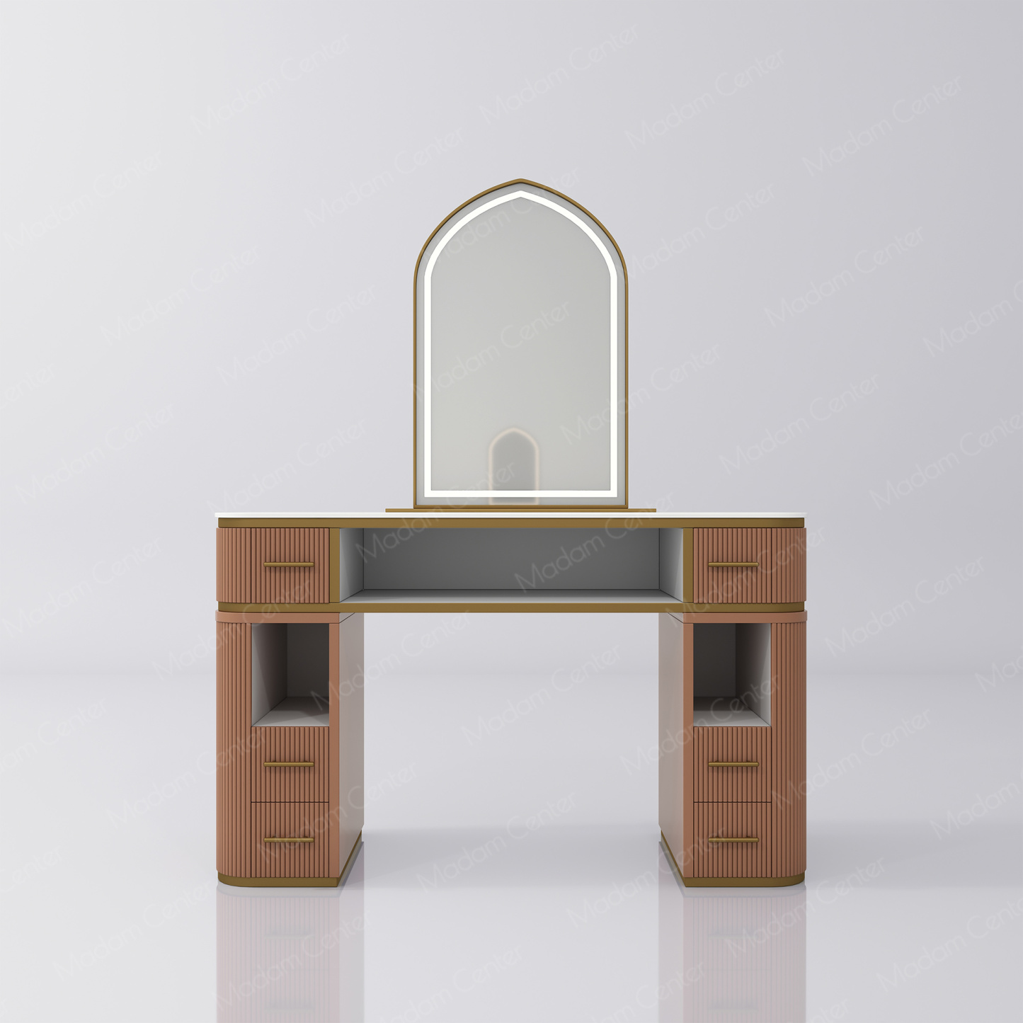 1112 Barber Mirror Station with LED Light-madamcenterOriginal Design,Barber Salon.,原创,Barber Salon