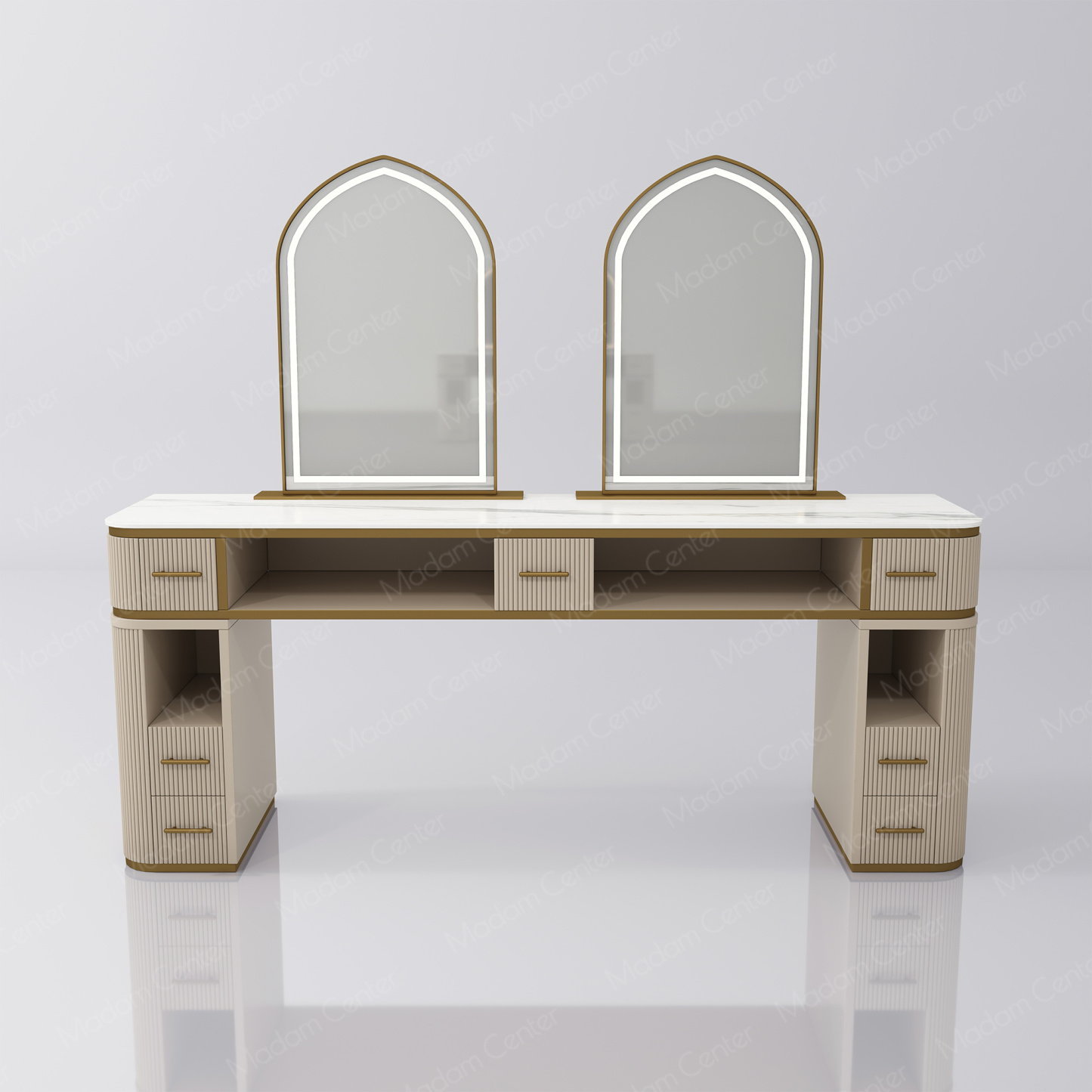 1112 Barber Mirror Station with LED Light-madamcenterOriginal Design,Barber Salon.,原创,Barber Salon