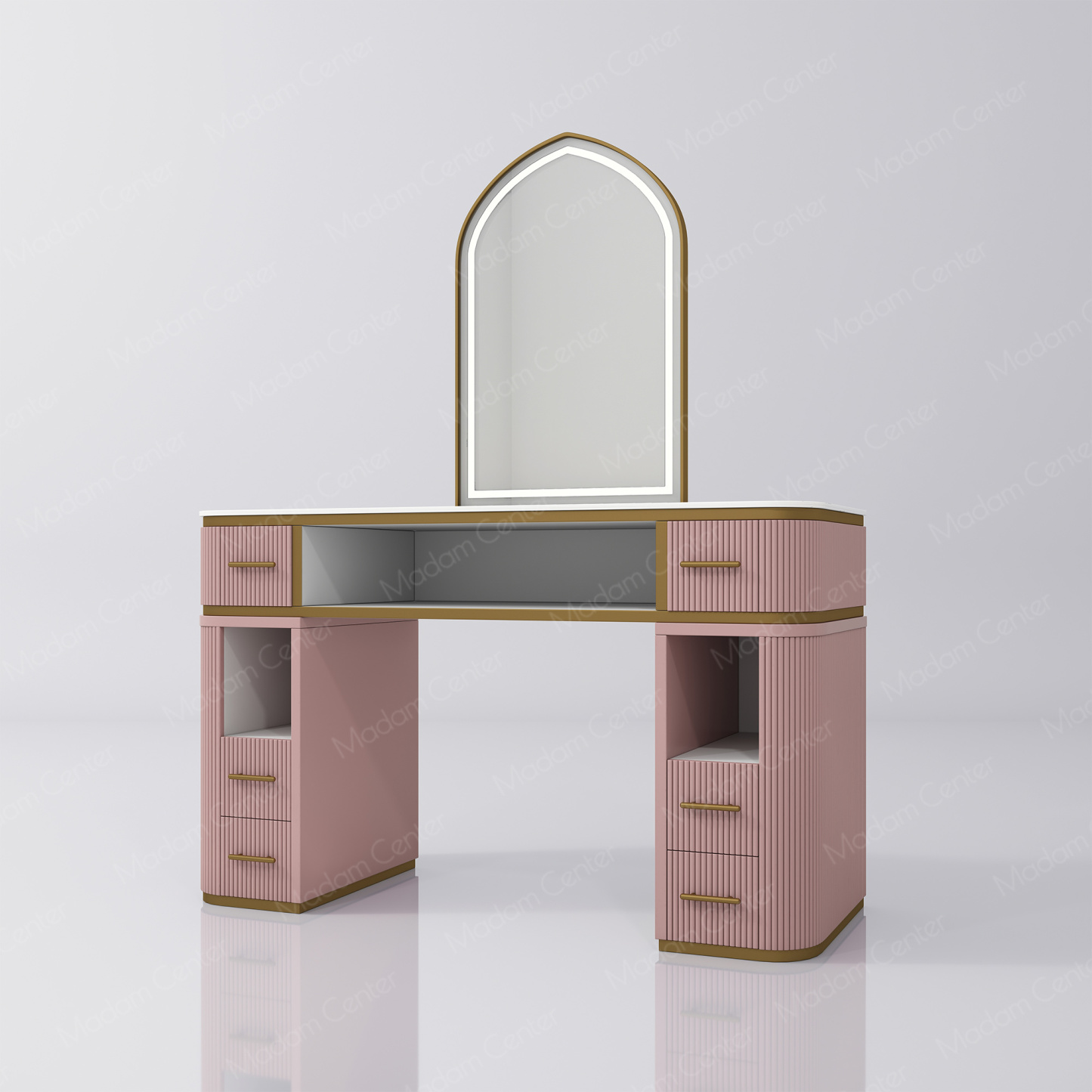 1112 Barber Mirror Station with LED Light-madamcenterOriginal Design,Barber Salon.,原创,Barber Salon